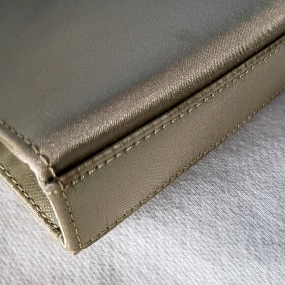 Nine West Gold Satin Mini Evening Bag Top-Handle Purse Push-lock clasp - Picture 2 of 5